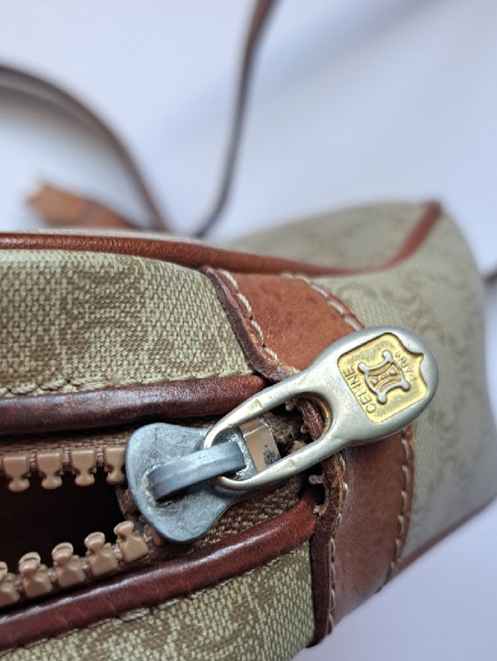 Vintage Celine Beige and Brown Crossbody Bag - Picture 10 of 12